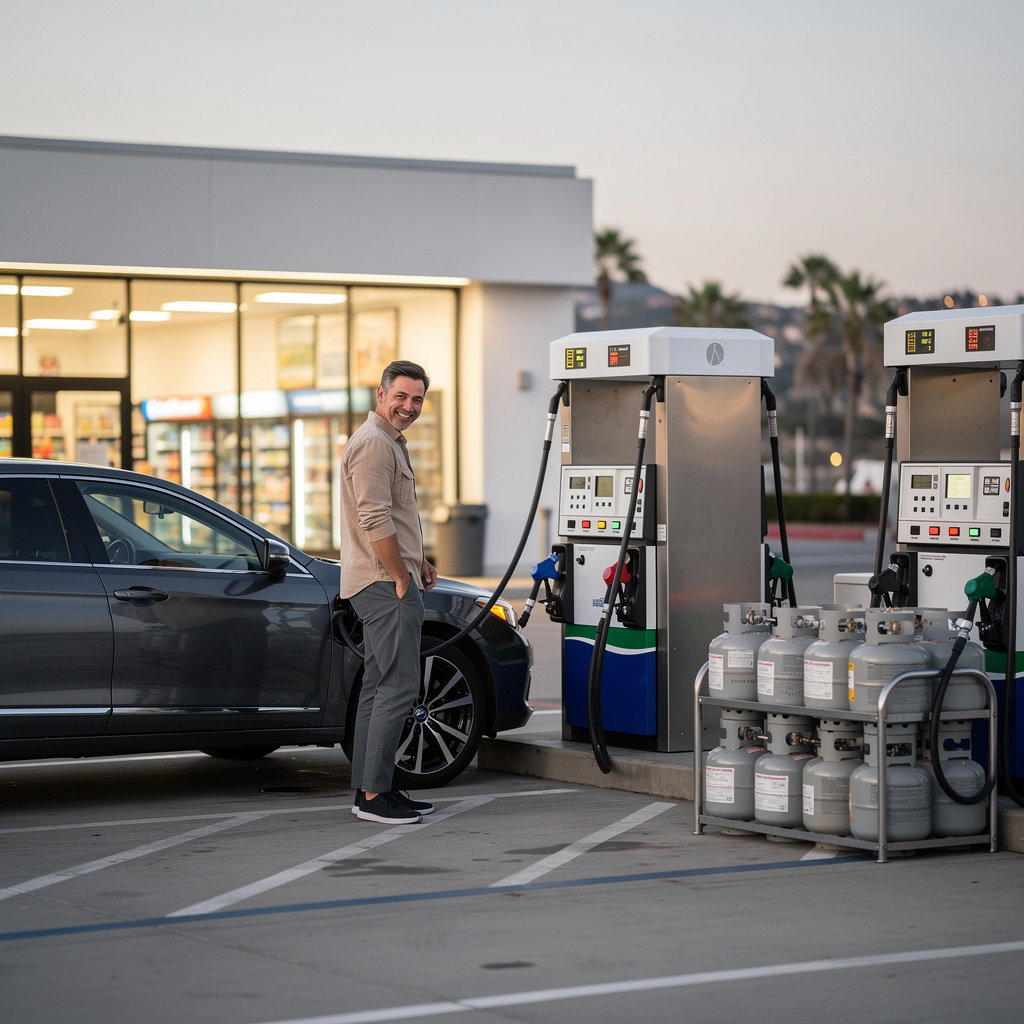 Conserv Fuel's clean, well-stocked convenience store offering snacks, drinks, and essentials in Santa Barbara